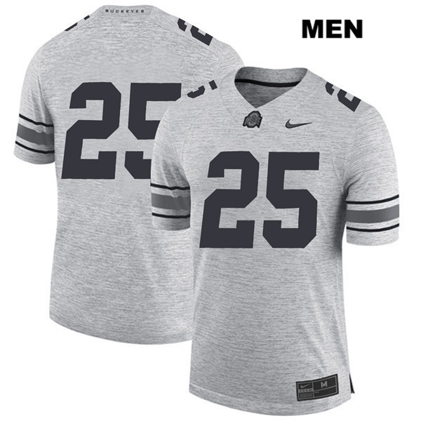 Ohio State Buckeyes Men's Mike Weber #25 Gray Authentic Nike No Name College NCAA Stitched Football Jersey SQ19A26EI